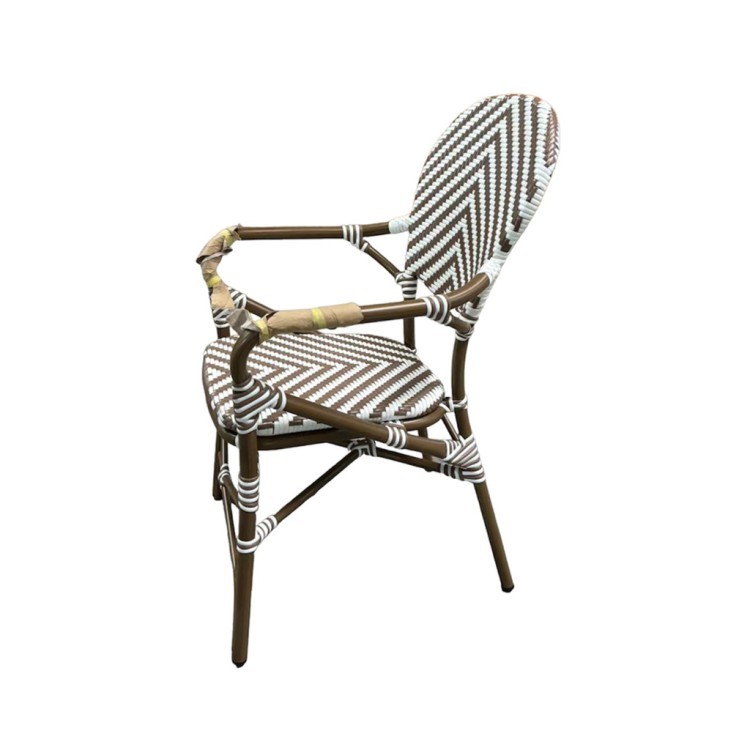 Полукресло E3011-W126 ( light brown+white), металл, искусственный ротанг, White/light brown, ROOMERS FURNITURE