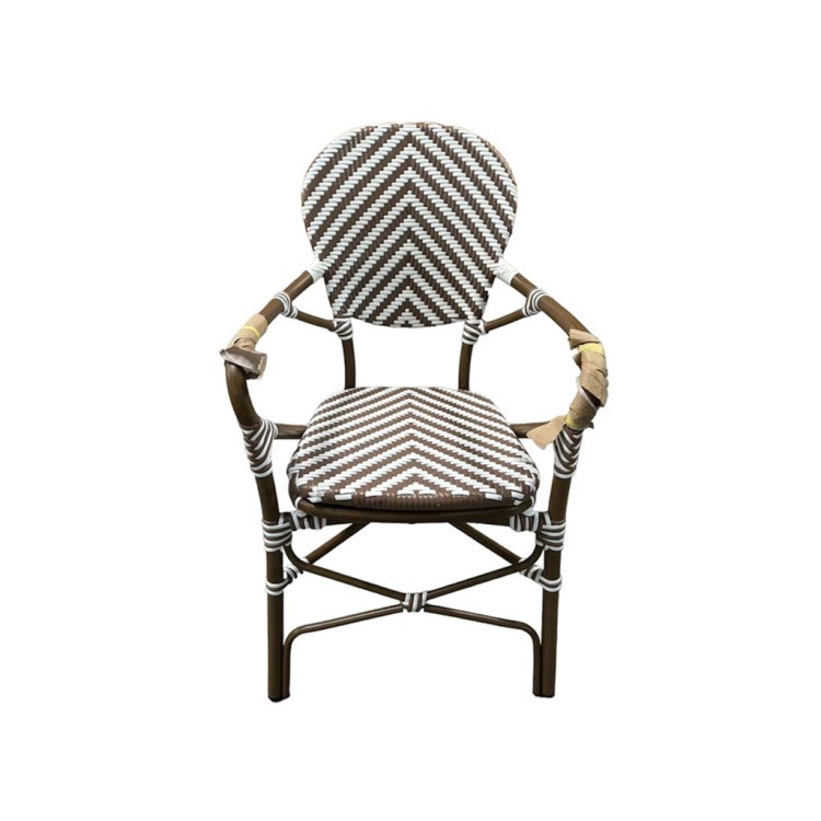 Полукресло E3011-W126 ( light brown+white), металл, искусственный ротанг, White/light brown, ROOMERS FURNITURE