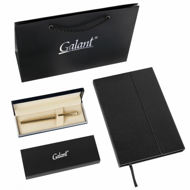 Ручка перьевая GALANT Versus корпус золотистый ежедневник недатированный А5 черный 880906 (1) (95642)