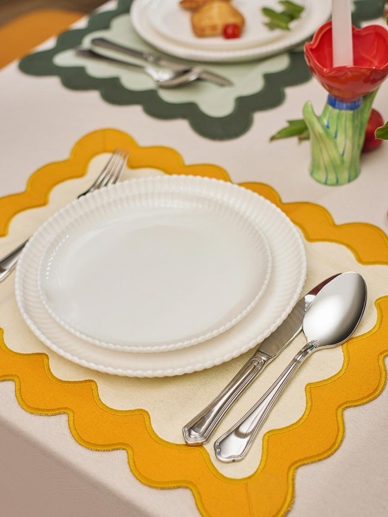 Салфетка под приборы с контрастным кантом горчичного цвета из коллекции trendy ruffles, 35х45 см (78892)