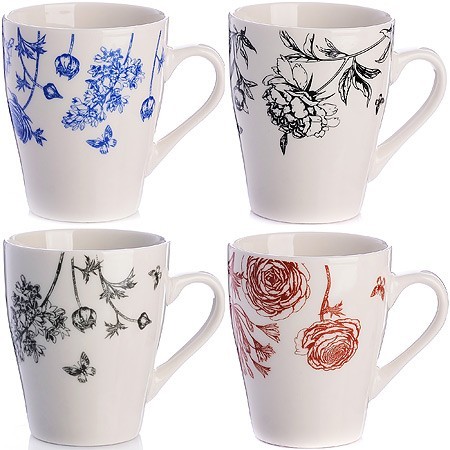 Кружка 340 млЦветы графика (мин.4шт)LR (31227)