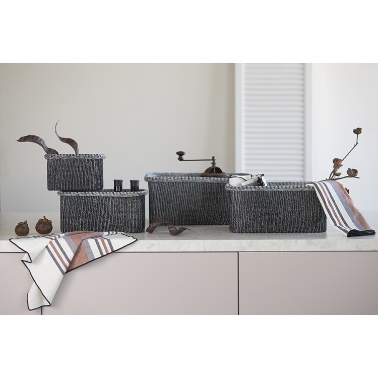 Набор из 4-х корзин для хранения sustainable collection, черный (77687)