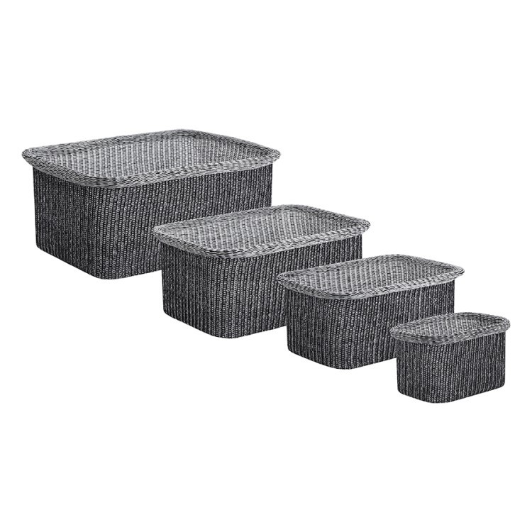 Набор из 4-х корзин для хранения sustainable collection, черный (77687)