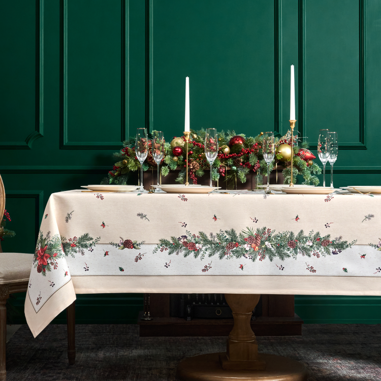 Скатерть  160х220 cm  прямоугольная, "celebration", цвет: бежевый, tm lefard, полиэстер 100% (кор=18 Lefard (986-001-20)