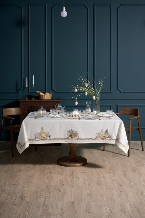 Скатерть "лавандовая весна" 160х220см, 100% хлопок, твил с пропиткой Lefard (850-768-21)