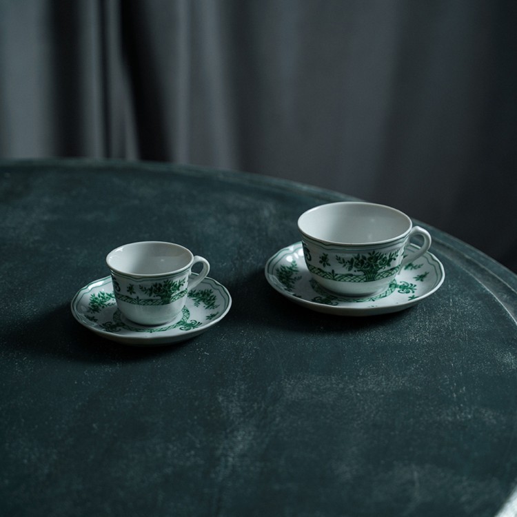 Кофейная пара LANT032VD151010/LANT032VD152130СНЯТО, фарфор, white, green, LE COQ