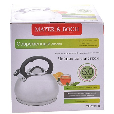 Чайник 5л со свистком нерж Mayer&Boch (29169)