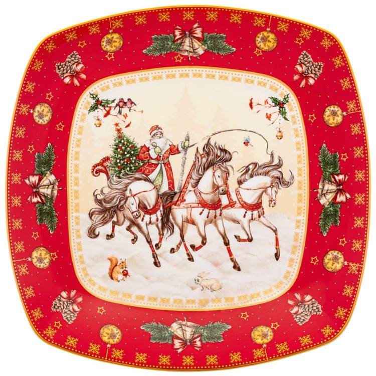 Блюдо lefard "тройка" квадратное 25x4,2cm красное Lefard (85-1733)