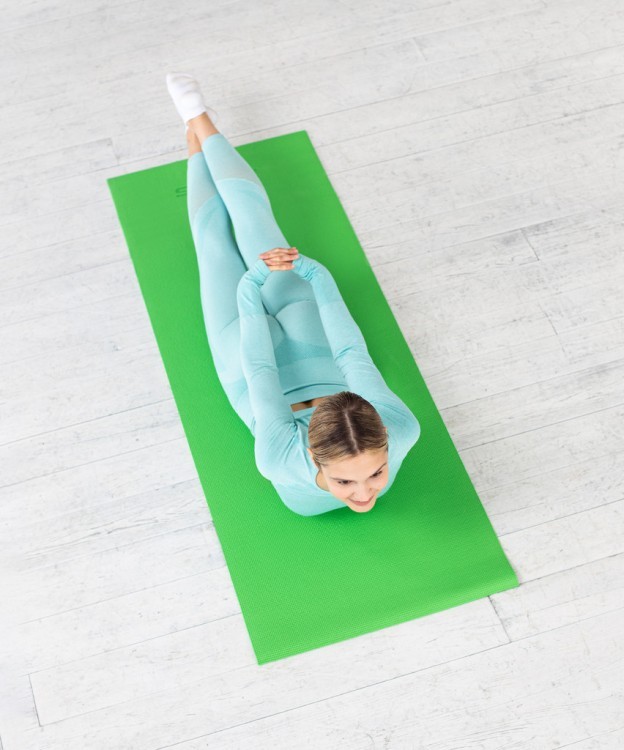 Коврик для йоги и фитнеса FM-101, PVC, 173x61x0,5 см, зеленый (1005317)