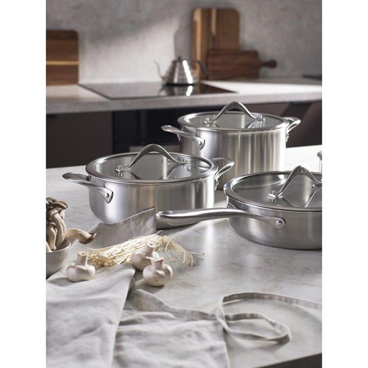 Кастрюля с крышкой 3ply etalon, D24 см, 6 л (77005)