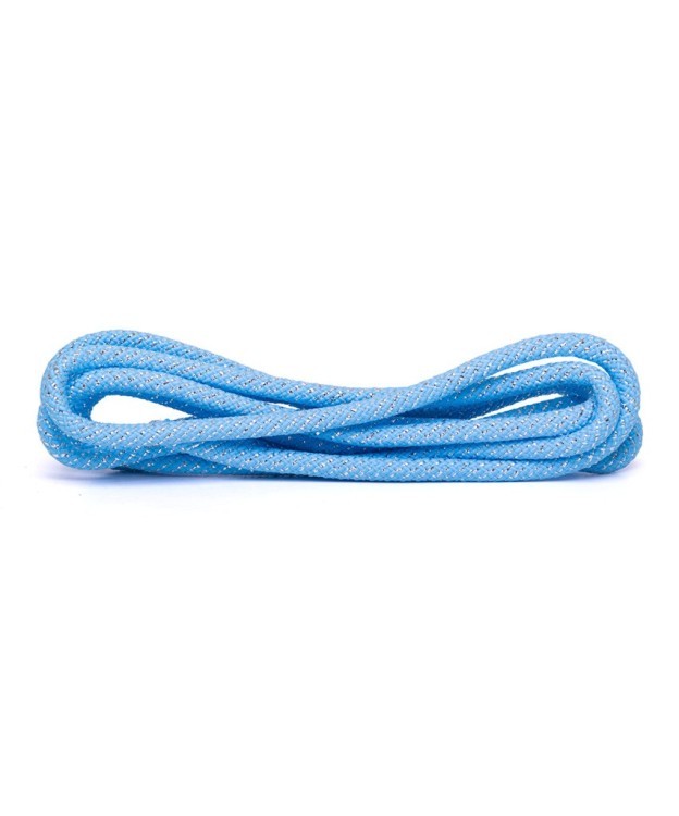 Скакалка для для художественной гимнастики RGJ-304, 3м, голубой/серебряный, с люрексом (430411)