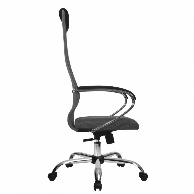 Кресло офисное МЕТТА SU-B-8 хром ткань-сетка сиденье мягкое светло-серое 532429 (1) (94561)