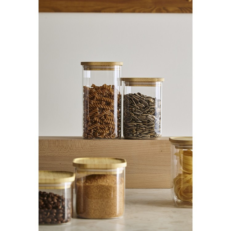 Банка для хранения квадратная glass bamboo, 600 мл (77502)