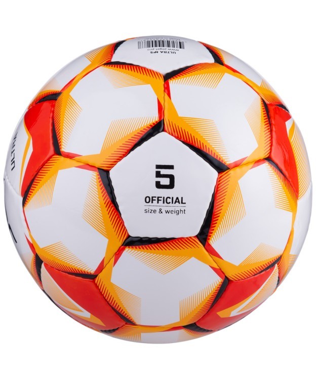 Мяч футбольный Ultra №5, белый/оранжевый/красный (785121)