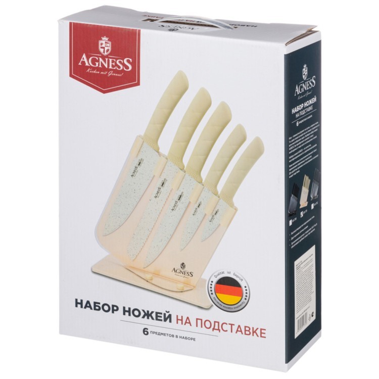Набор ножей agness на подставке, 6 предметов Agness (911-731) Набор ножей agness на подставке, 6 предметов Agness (911-731)