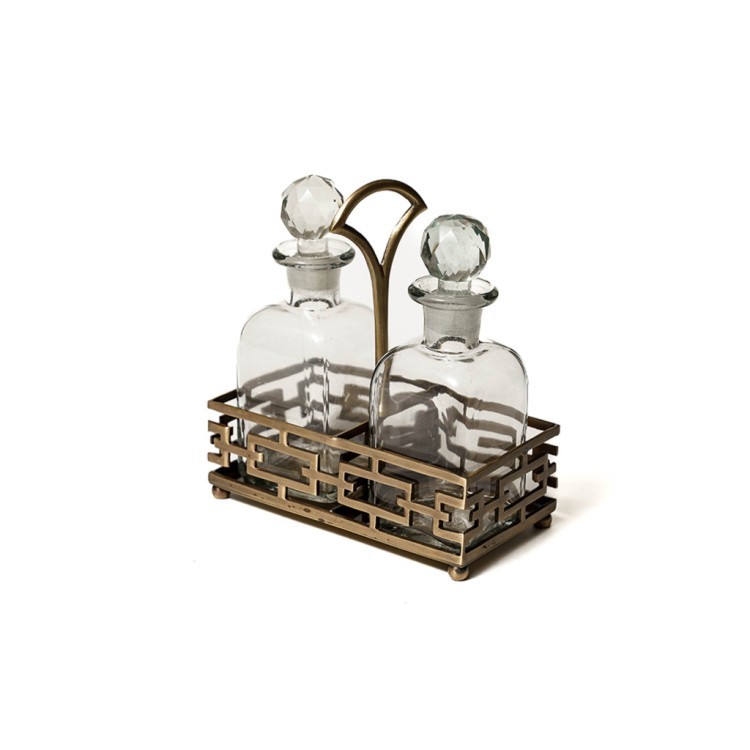 Сервировочный набор на подставке 13249/AB, латунь, Antique brass, ROOMERS TABLEWARE