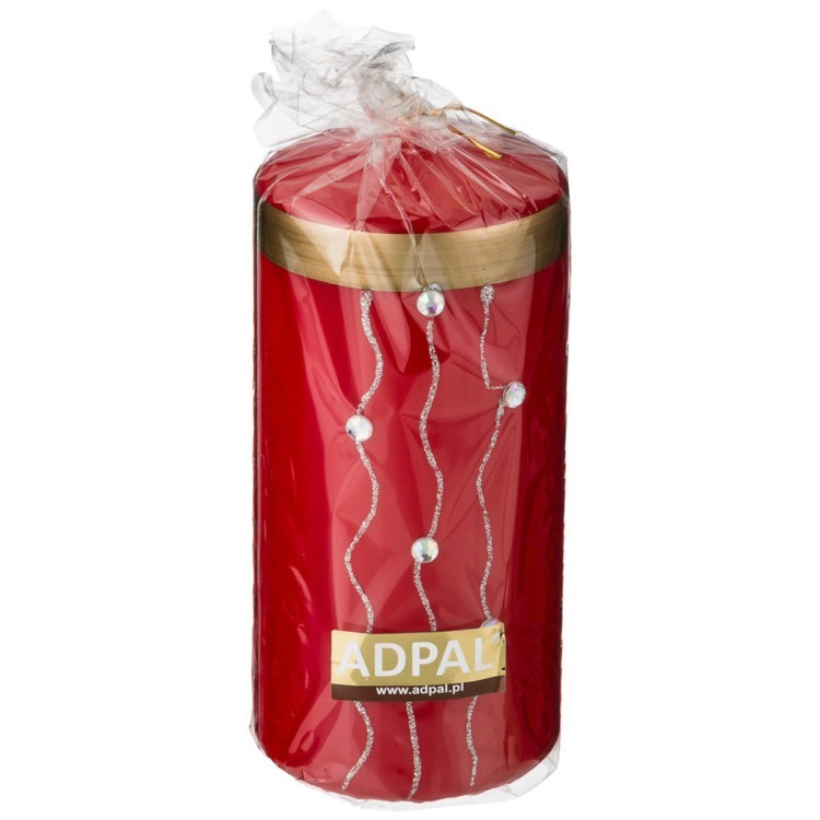 Свеча декоративная столбик  высокий "волшебное сияние" red диаметр 7 см высота 15 см Adpal (348-821)