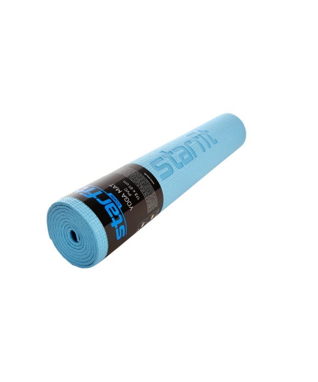 Коврик для йоги и фитнеса FM-101, PVC, 173x61x0,5 см, синий пастель (1005318)