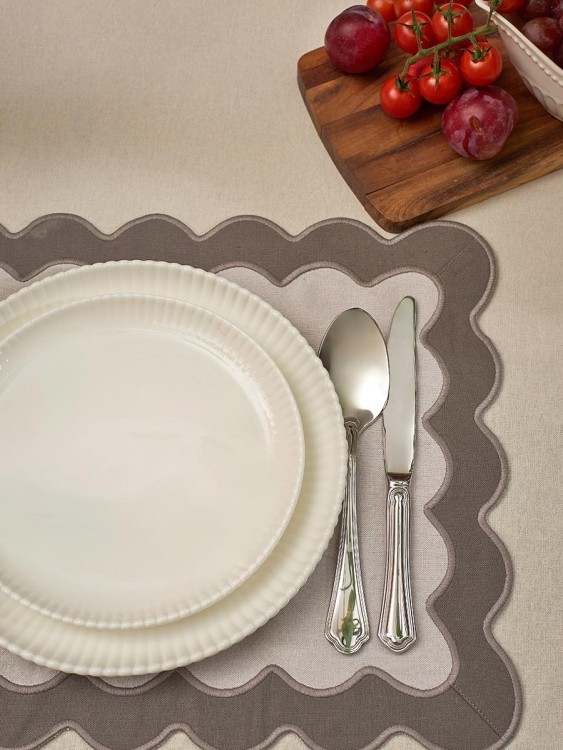Салфетка под приборы с контрастным кантом серого цвета из коллекции trendy ruffles, 35х45 см (78894)