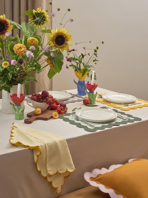 Салфетка под приборы с контрастным кантом серого цвета из коллекции trendy ruffles, 35х45 см (78894)