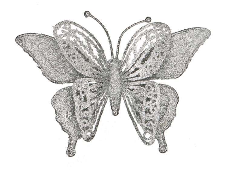 Изделие декоративное "бабочка" на клипсе. длина=17см. серебро Lefard (241-2452)