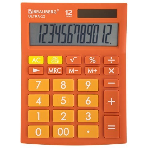 Калькулятор настольный Brauberg Ultra-12-RG 12 разрядов 250495 (1) (86050)