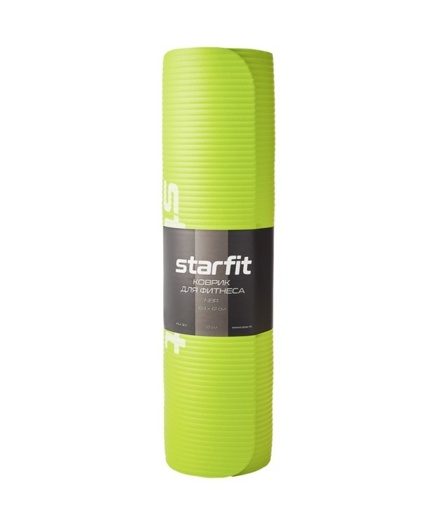 Коврик для йоги и фитнеса Starfit FM-301, NBR, 183x61x1,0 см, лаймовый (2107376)