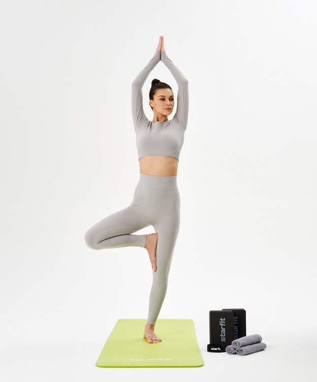 Коврик для йоги и фитнеса Starfit FM-301, NBR, 183x61x1,0 см, лаймовый (2107376)