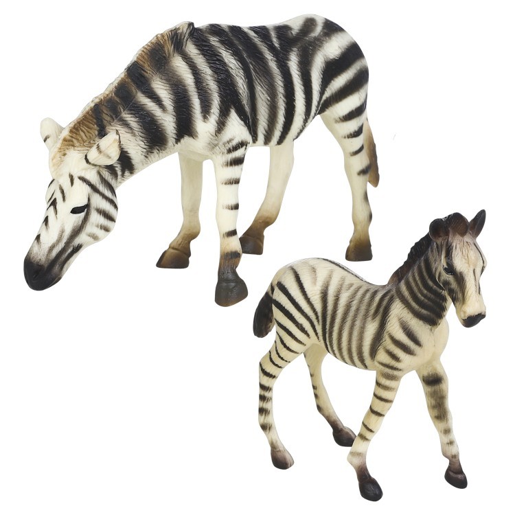 Набор фигурок животных серии "Мир диких животных": Семья бегемотов и семья зебр (набор из 5 предметов) (MM211-289)