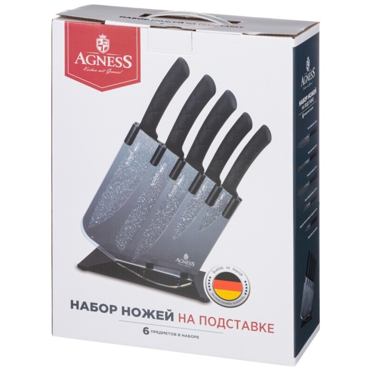 Набор ножей agness на подставке, 6 предметов Agness (911-730) Набор ножей agness на подставке, 6 предметов Agness (911-730)
