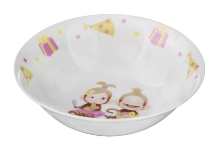 Набор посуды на 1 персону 3 пр."обезьяна с подарком":миска+тарелка+кружка Hangzhou Jinding (D-87-075) 