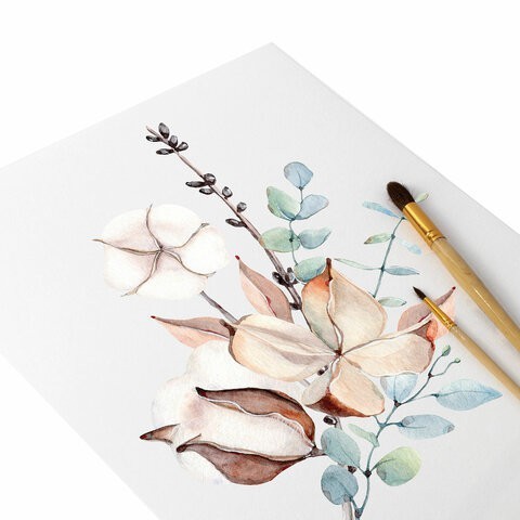 Бумага для акварели 460x660 мм Brauberg Art Premiere 10 листов 300 г/м2 мелкое зерно 113232 (1) (85381)