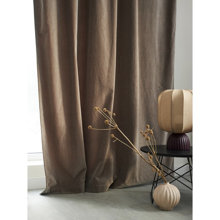 Штора из хлопкового бархата серого цвета из коллекции essential, 150х290 см (76956)