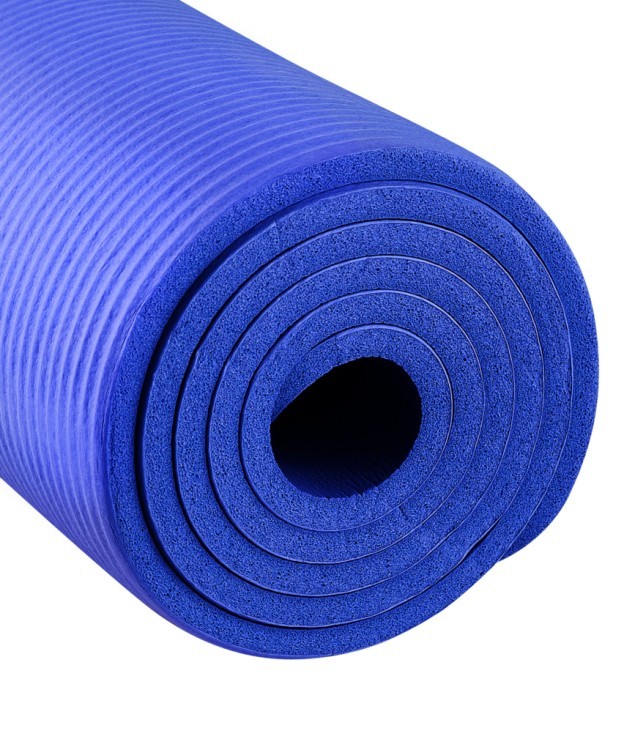 Коврик для йоги и фитнеса FM-301, NBR, 183x61x1,2 см, темно-синий (1007346)