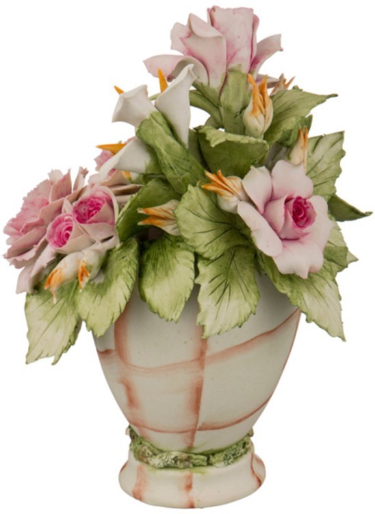 Декоративная ваза с цветами 12*12 см. высота=19 см. ARTE CA.SA. (635-590)