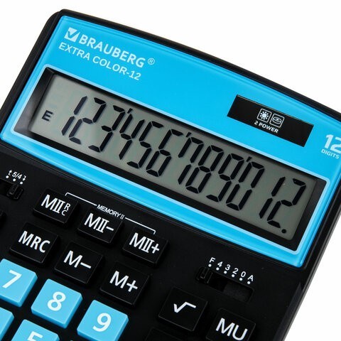 Калькулятор настольный Brauberg Extra Color-12-BKBU 12 разрядов 250476 (1) (86028)