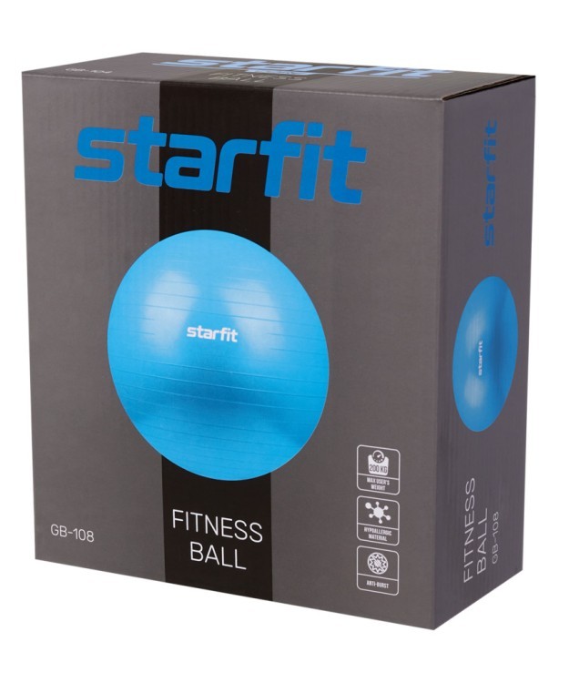 Фитбол Starfit GB-108 антивзрыв, 900 гр, желтый пастель, 55 см (1747177) Фитбол Starfit GB-108 антивзрыв, 900 гр, желтый пастель, 55 см (1747177)
