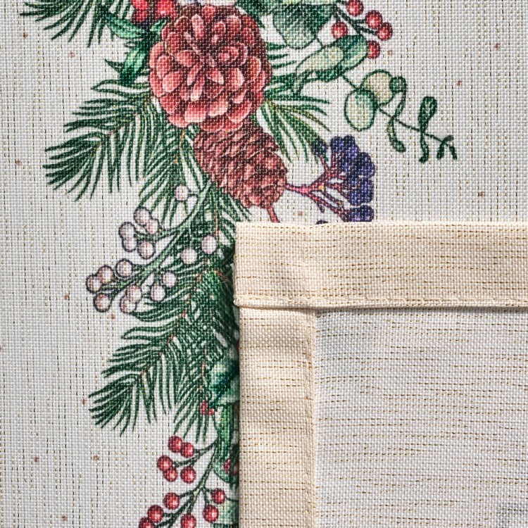 Скатерть 110х140 cm прямоугольная, "celebration", цвет: бежевый, tm lefard, полиэстер 100% (кор=34шт Lefard (986-001-18)