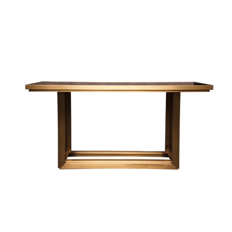 Консоль Z0269, стекло, нержавеющая сталь, matte gold, ROOMERS FURNITURE