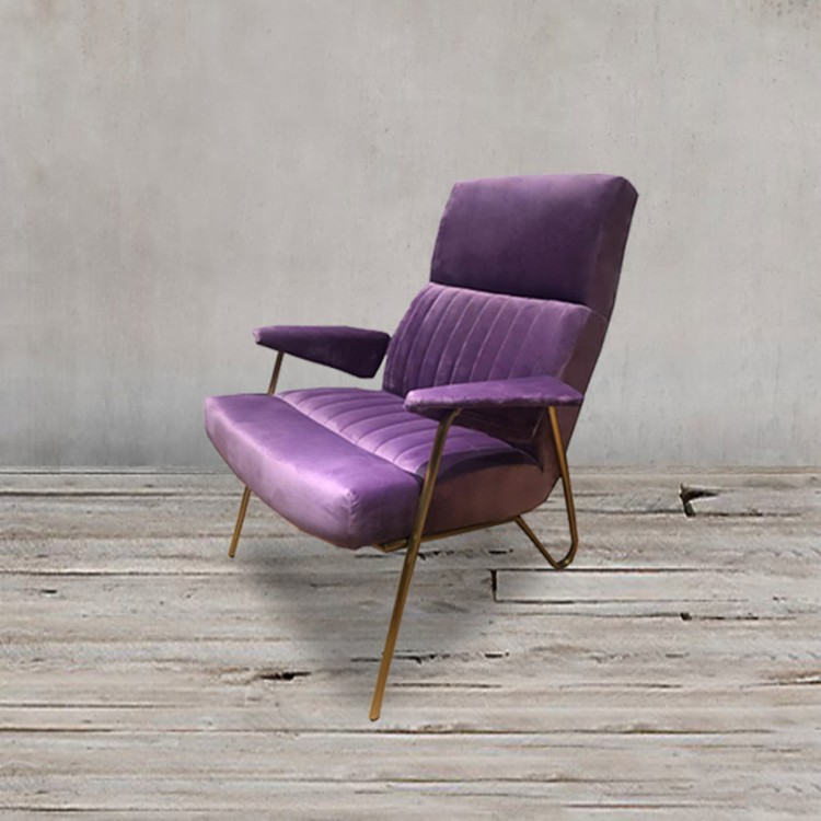Кресло Ибекс C0231-1D/AR108-14, Нержавеющая сталь, бархат, Lavender/gold, ROOMERS FURNITURE Кресло Ибекс C0231-1D/AR108-14, Нержавеющая сталь, бархат, Lavender/gold, ROOMERS FURNITURE