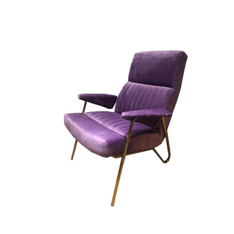 Кресло Ибекс C0231-1D/AR108-14, Нержавеющая сталь, бархат, Lavender/gold, ROOMERS FURNITURE Кресло Ибекс C0231-1D/AR108-14, Нержавеющая сталь, бархат, Lavender/gold, ROOMERS FURNITURE