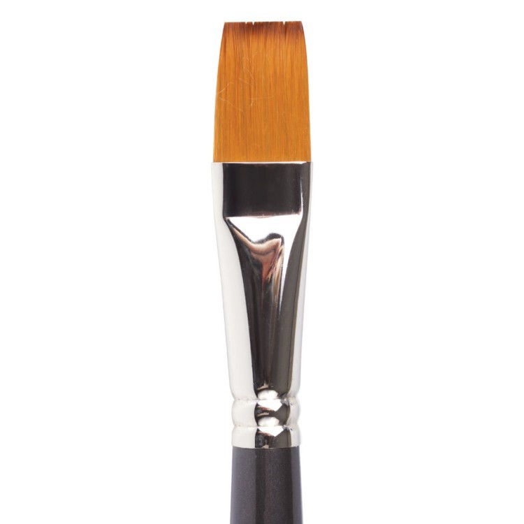 Кисть художественная синтетика мягкая плоская № 18 короткая ручка 200704 (5) (69425)