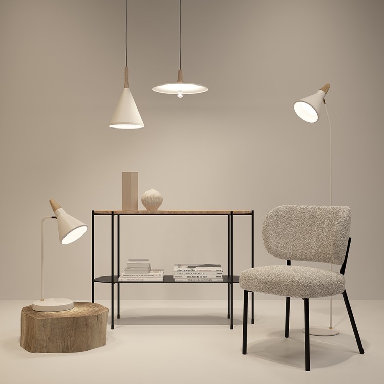 Лампа настольная thor, D21х58 см, бежевая (76866)