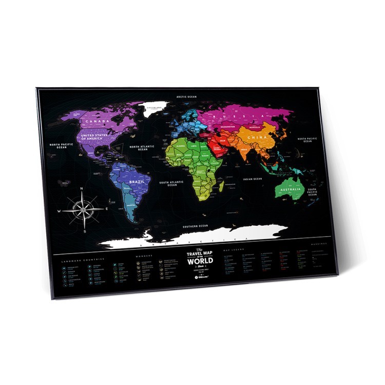 Карта travel map black world (58051)