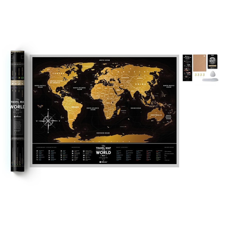 Карта travel map black world (58051)