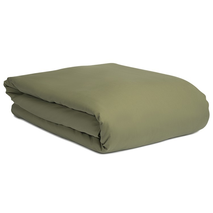 Комплект постельного белья из сатина цвета шалфея с брашинг-эффектом из коллекции essential, 200х220 см (76086)