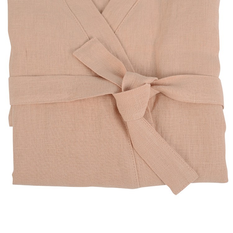 Халат из умягченного льна розово-пудрового цвета из коллекции essential, размер s (66963)