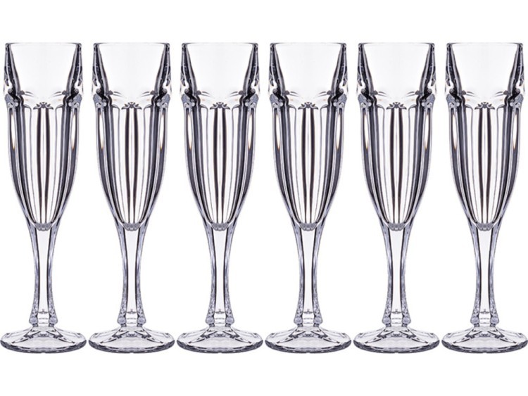 Набор бокалов для шампанского из 6 шт. "safari" 150 мл высота=20 см CRYSTALITE (669-275)