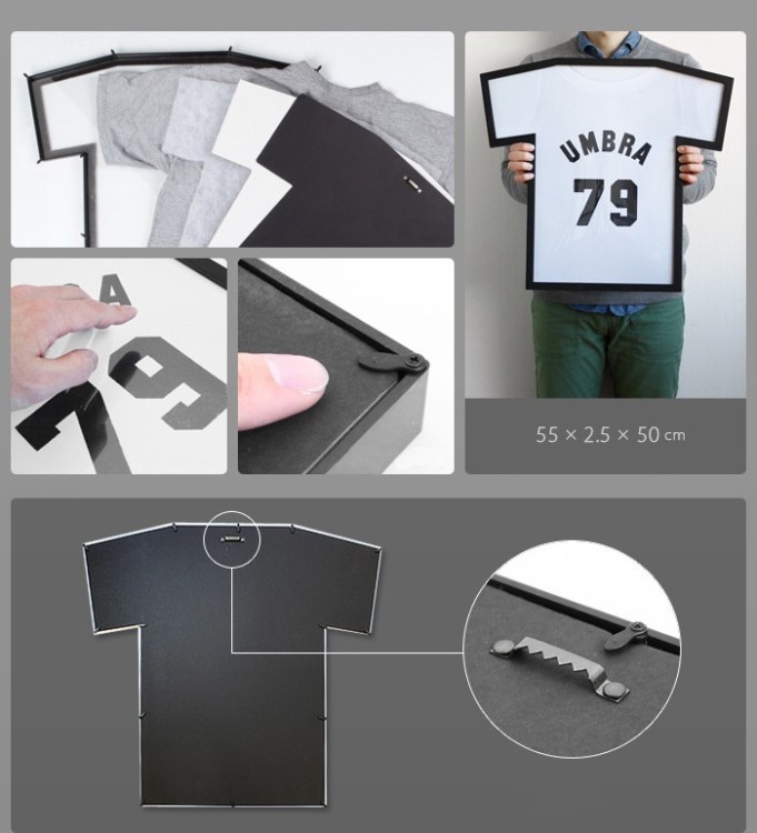 Рамка для футболки t-frame, 50,5х55,5 см, черная (39629)