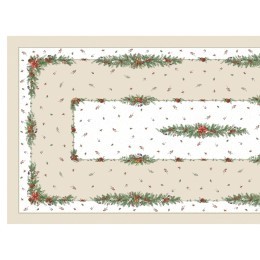 Скатерть  140х300 cm прямоугольная, "celebration", цвет: бежевый, tm lefard, полиэстер 100% (кор=14ш (986-001-21) 